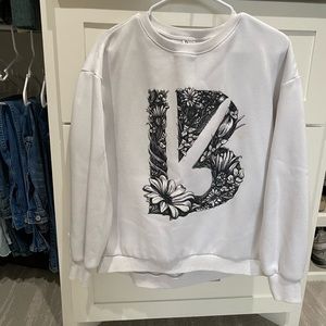 Buffbunny Collection White crewneck sweater with B floral logo - Size M